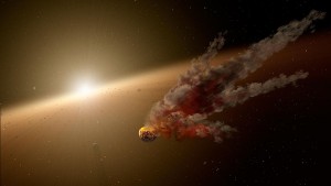 Asteroids collision near star - artist's concept (NASA/public domain)