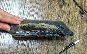 galaxy note 7 fire burning