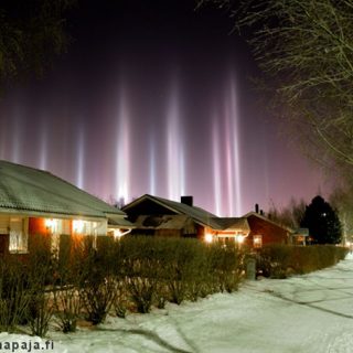 Light pillars over finland